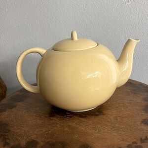 Mid Century 1983 Modern Yellow Cream Color Ceramic Tea Pot by Copco